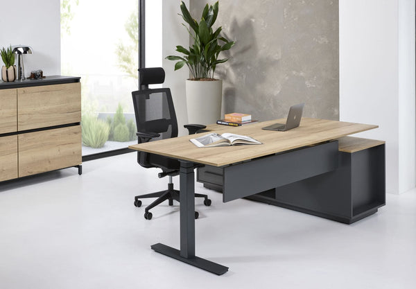 Bureau de direction avec rangements intégrés design ergonomie