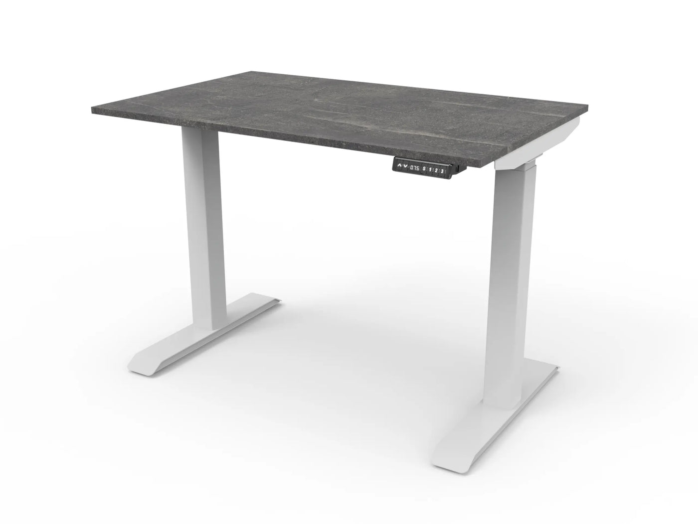 Bureau assis-debout compact pour télétravail, personnalisable et ergonomique : HomeDesk
