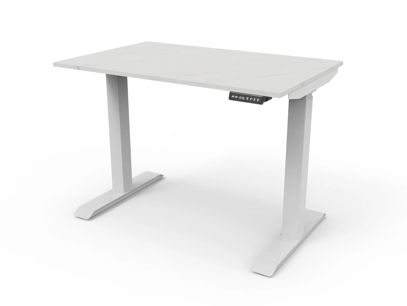 Bureau assis-debout compact pour télétravail, personnalisable et ergonomique : HomeDesk
