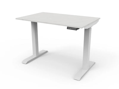 Bureau assis-debout compact pour télétravail, personnalisable et ergonomique : HomeDesk