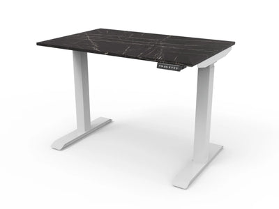 Bureau assis-debout compact pour télétravail, personnalisable et ergonomique : HomeDesk