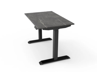 Bureau assis-debout compact pour télétravail, personnalisable et ergonomique : HomeDesk