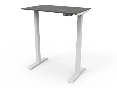 Bureau assis-debout compact pour télétravail, personnalisable et ergonomique : HomeDesk