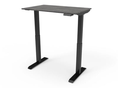 Bureau assis-debout compact pour télétravail, personnalisable et ergonomique : HomeDesk