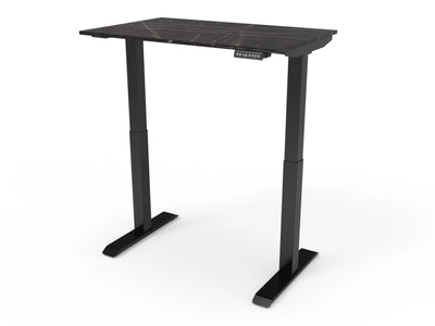 Bureau assis-debout compact pour télétravail, personnalisable et ergonomique : HomeDesk