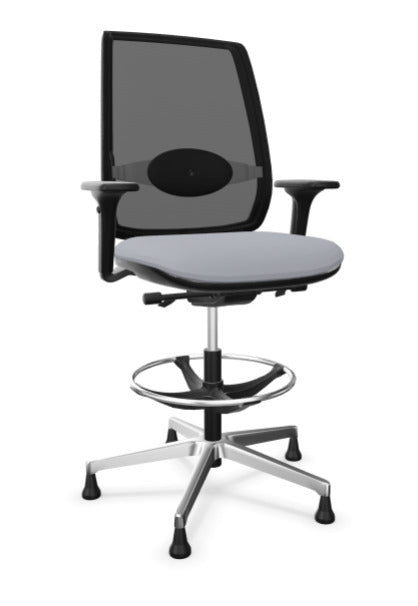 Chaise haute de bureau ergonomique TheBar HARMONY HARMONY 4D Gris 