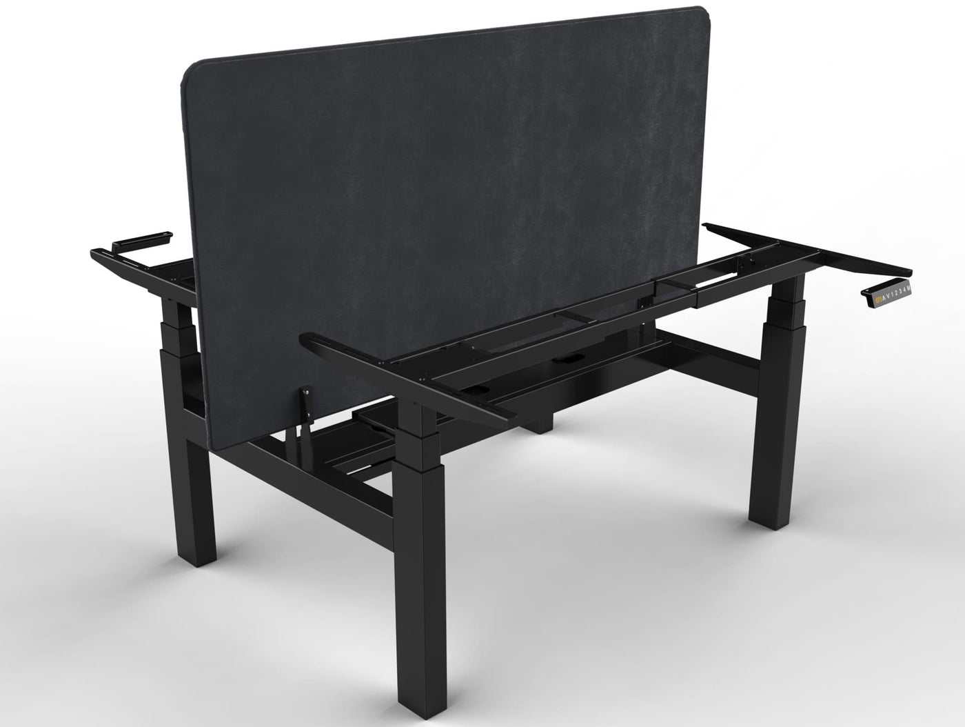 Piètement assis debout motorisé DuoDesk : un bureau collaboratif ergonomique  UP AND DESK Noir Anthracite 160 x 80 